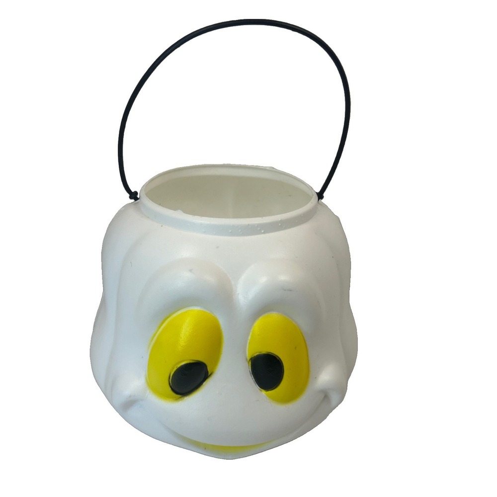 Vintage Ghost Halloween Blow Mold Candy Trick or Treat Bucket